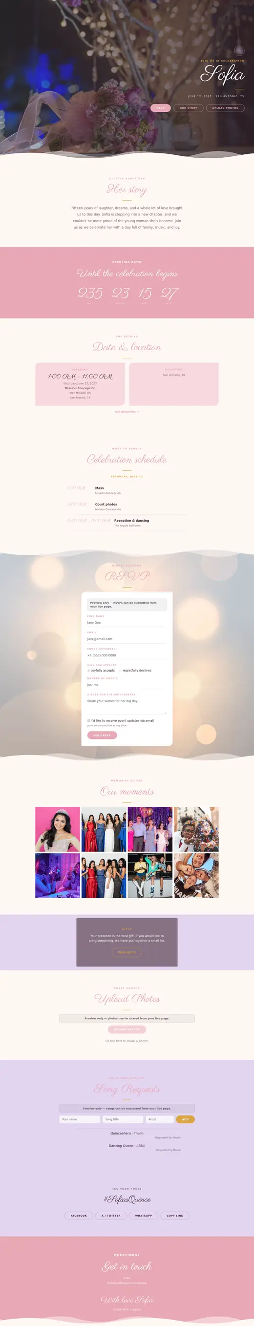 The Alegría theme, the whole page